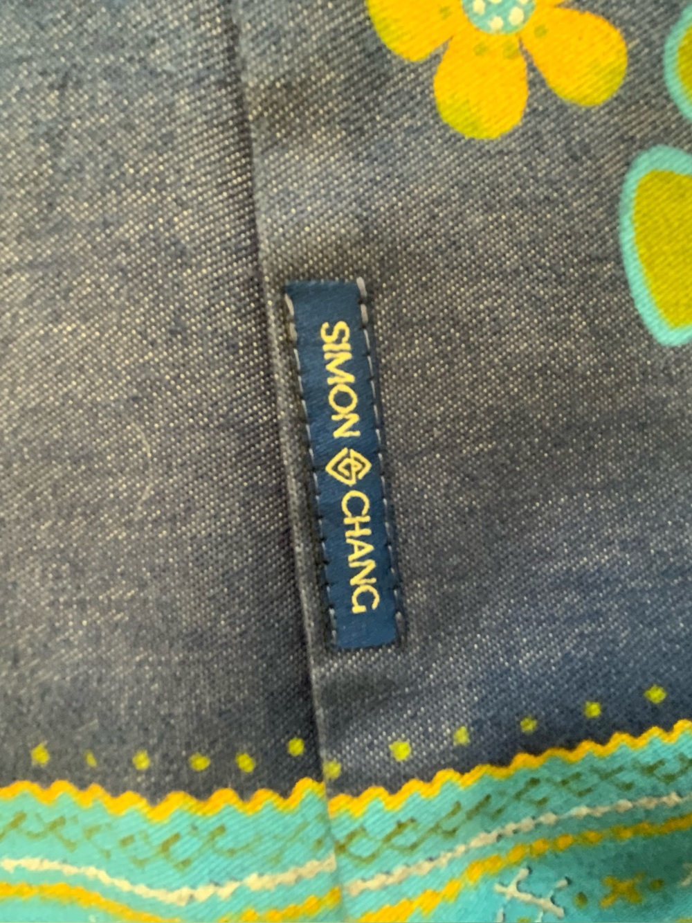 SIMON CHANG Retro Denim Floral Vest & Pant Set - Picture 3 of 12